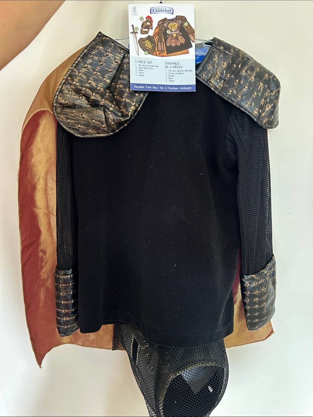 Children's Costume Cape Jacket - Black with Brown Accents